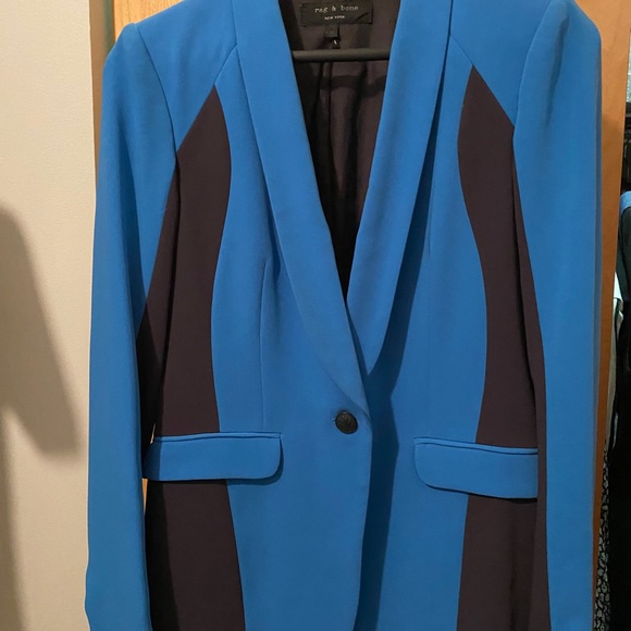 🌹SOLD🌹 Rag & Bone Black Blue Hefferson Blazer - Picture 11 of 11
